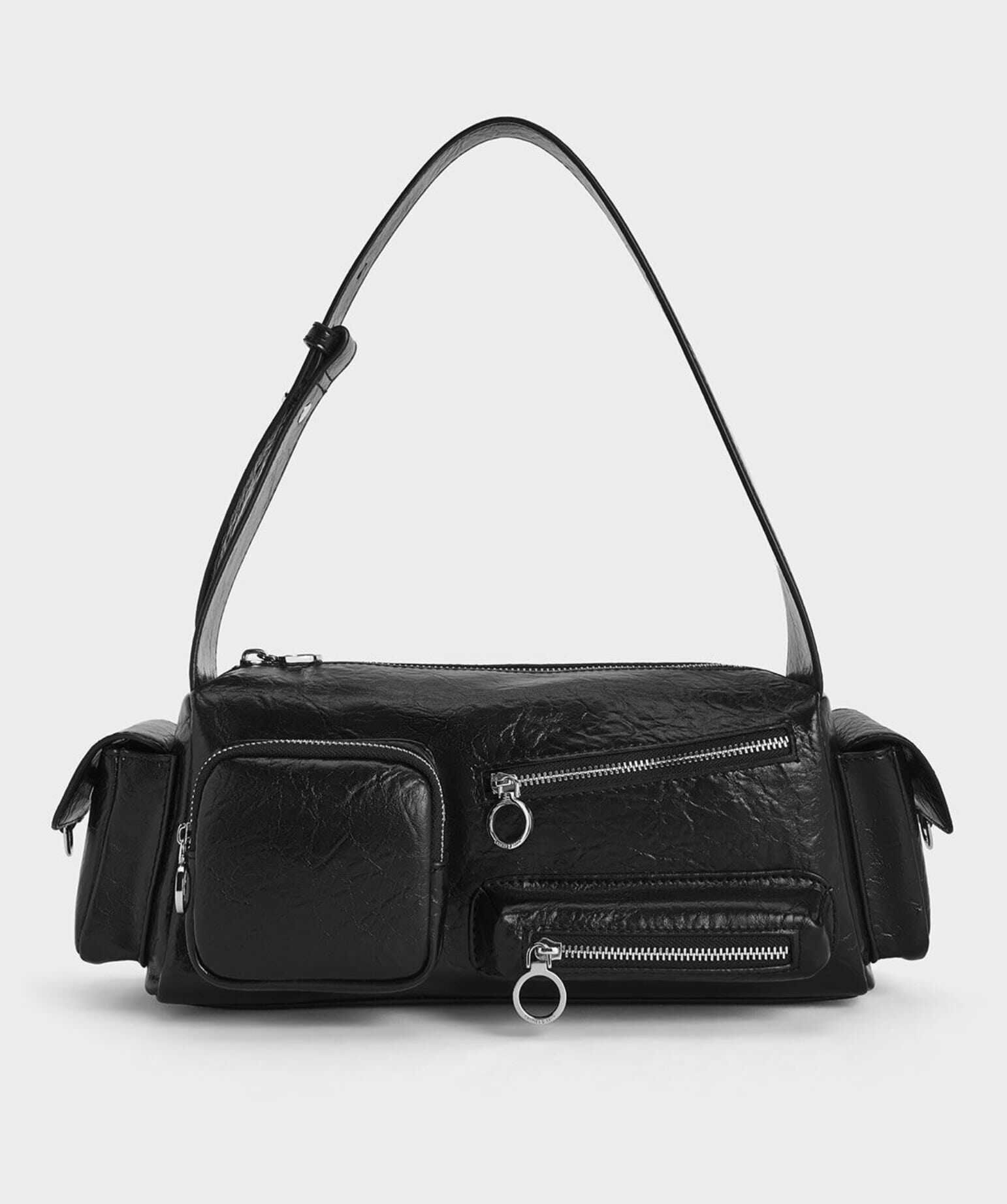 Mathilda Multi-Pocket Shoulder Bag - Noir